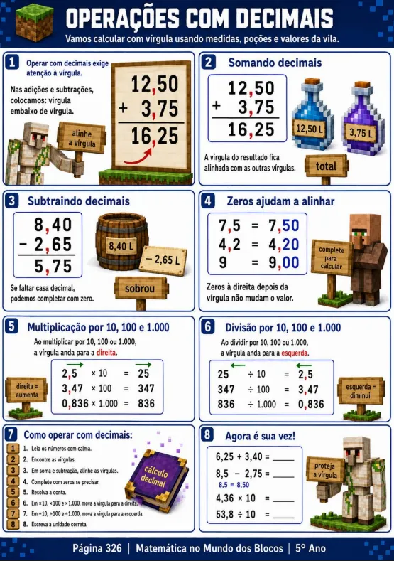 Página da apostila - operações com decimais, versão 2